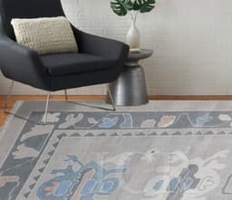 Mineral Mist Heritage Area Rug in Silver & Slate 1