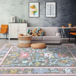 Midnight Meadow Vintage Oushak Rug 1