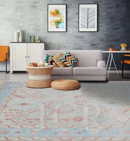 The Slate Snowflake Vintage Tribal Rug 1