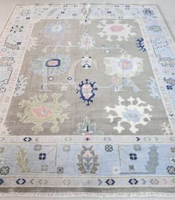 Avalon Pastel Medallion Grey Rug 1