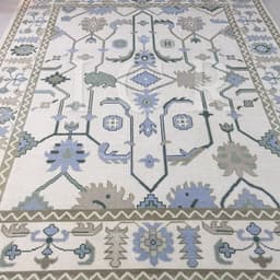 Serene Periwinkle Modern Tribal Rug 9