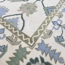 Serene Periwinkle Modern Tribal Rug 8