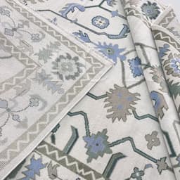 Serene Periwinkle Modern Tribal Rug 6