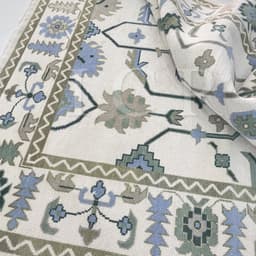 Serene Periwinkle Modern Tribal Rug 4