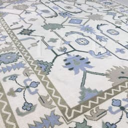Serene Periwinkle Modern Tribal Rug 2