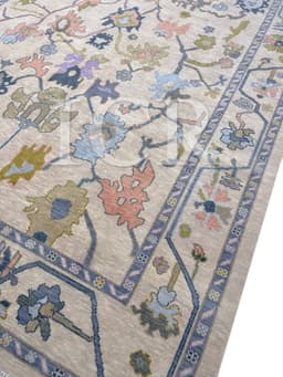 Kensington Floral Heritage Rug in Beige & Lavender 3