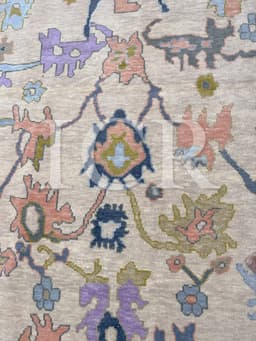 Kensington Floral Heritage Rug in Beige & Lavender 1