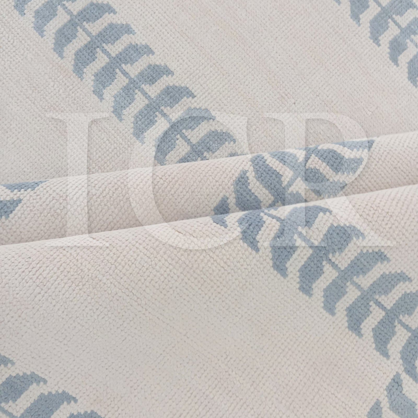 Ivory & Sky Blue Traditional Border Rug – Elegant Geometric Pattern | Vintage-Inspired Neutral Area Rug
