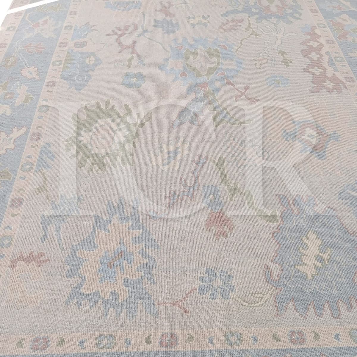 Blush Azure Garden Handcrafted Rug