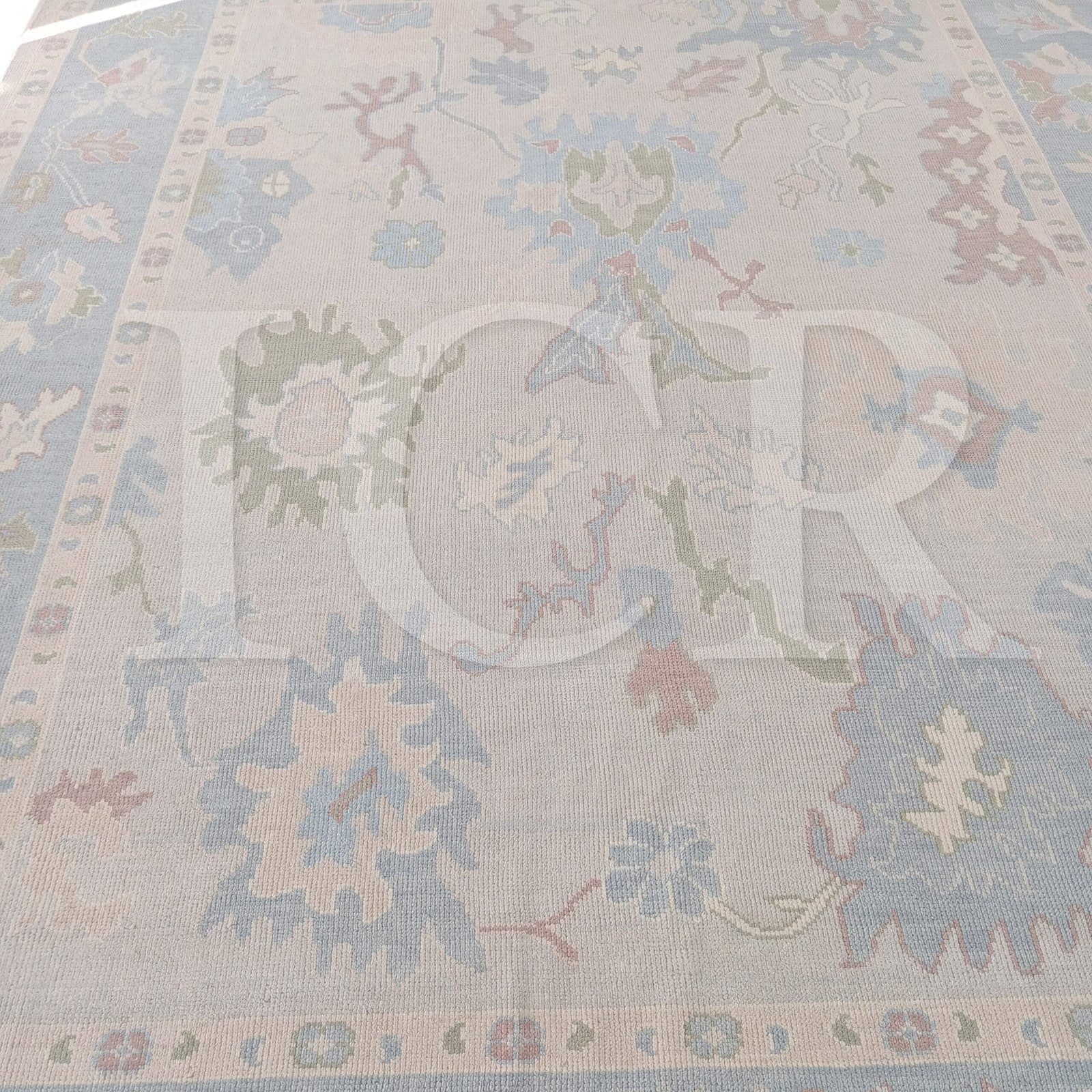 Blush Azure Garden Handcrafted Rug